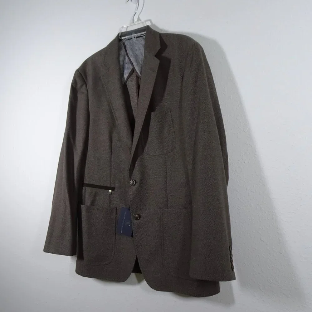 Hart Schaffner Marx Sport Jacket Men's 44R Size L Brown Executive Academia Prof